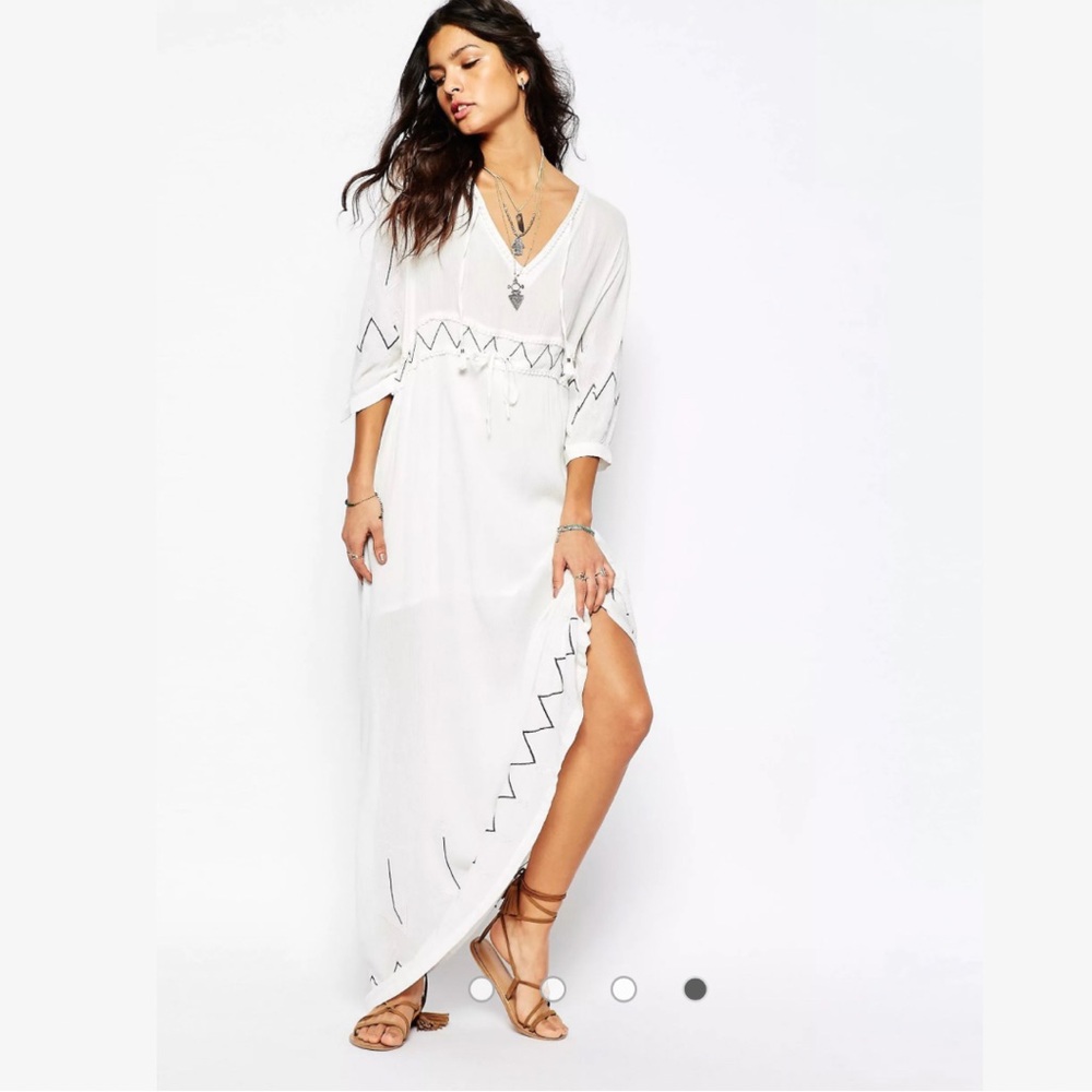ASOS Stevie May Miss Hart Longsleeve Maxi Dress Vintage White